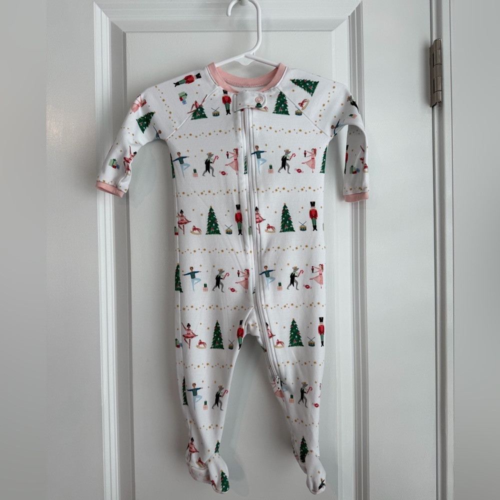 Meri Meri X LAKE Girls Nutcracker Holiday Zippered Footie Pajamas 6-9 Months